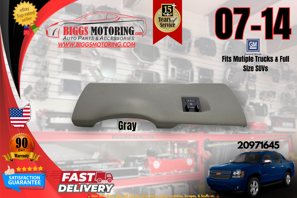 2007-2014 GM Knee Bolster Gray Driver Side Lower Dash Trim Panel 20971645