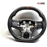 Fits 13-18 Dodge Ram  Custom Carbon Fiber & Leather Flat Bottom Steering Wheel
