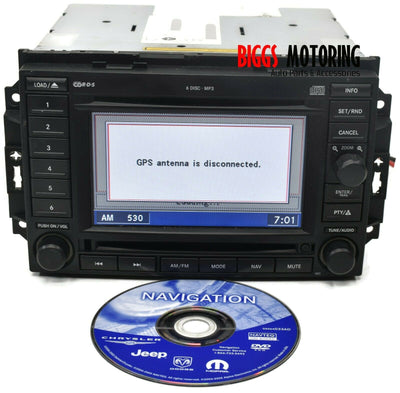 2005-2007 Dodge Jeep Chrysler Navigation Radio Cd Player 05064184AC REC - BIGGSMOTORING.COM