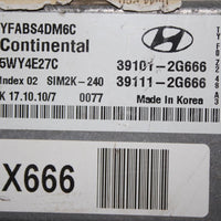 2011-2014 Hyundai Sonata Engine Computer Module 39101-2G666