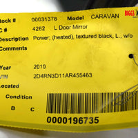 2008-2010 Dodge Caravan Driver Left Side Power Door Mirror Black 31378