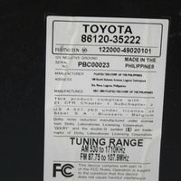 2003-2005 Toyota 4Runner 16845 Radio Stereo Cassette Tape Cd Player 86120-35222 - BIGGSMOTORING.COM