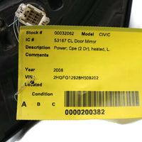 2006-2011 Honda Civic Cpe Driver Left Side Power Door Mirror Gray 32062