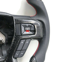 Fits 2014 Ford F150 Custom Carbon Fiber & Leather Flat Bottom Steering wheel