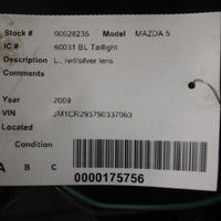 2008-2010 MAZDA5 DRIVER LEFT SIDE REAR TAIL LIGHT 28235