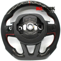 Fits Dodge Challenger Custom Carbon Fiber & Leather Flat Bottom Steering Wheel