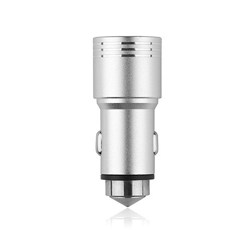 Powstro Car-Charger Metal Car Charger 2.1A USB Charge Port Emergency Survival Car Cigarette Lighter Charger Car Safety Hammer