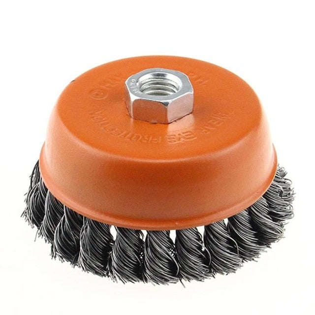 Rotary Rust Removal Polish Steel Wire Wheel Knotted Brush Crimp Cup Wheels for Angle Grinder Tools Accessories 2 Size Hot